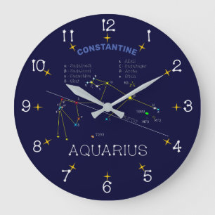 Zodiac Constellation Aquarius Große Wanduhr