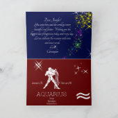 Zodiac Constellation Aquarius Karte (Innenseite)