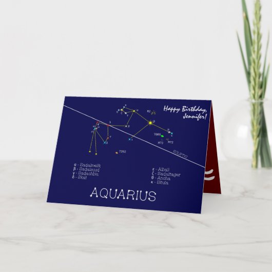 Zodiac Constellation Aquarius Karte (Vorderseite)