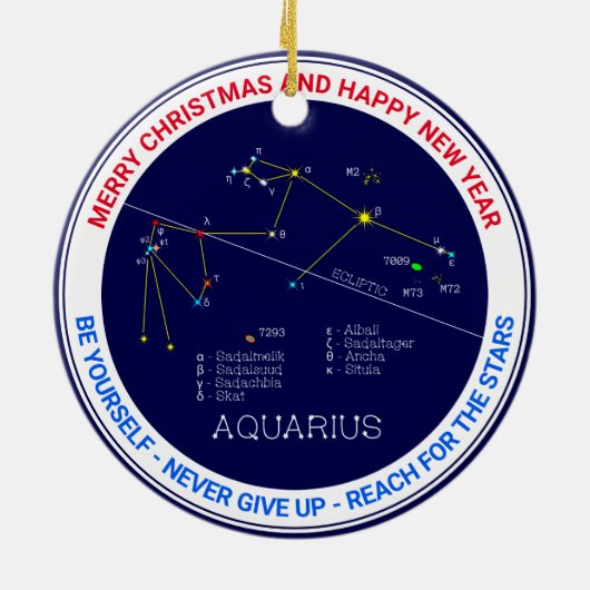 Zodiac Constellation Aquarius Keramik Ornament (Hinten)