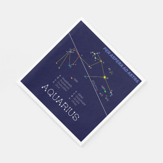 Zodiac Constellation Aquarius Napkins Serviette (Ecke)