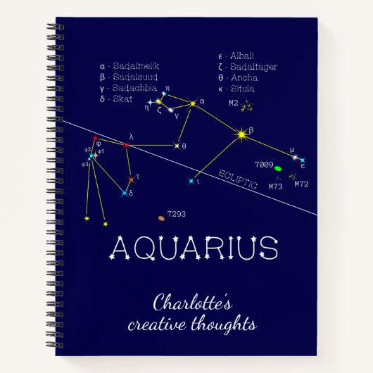 Zodiac Constellation Aquarius Notizblock (Vorderseite)