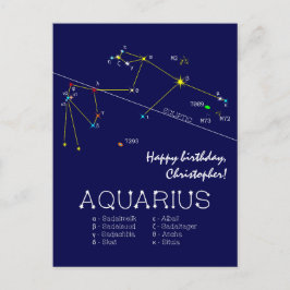 Zodiac Constellation Aquarius Postkarte