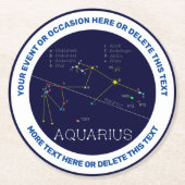 Zodiac Constellation Aquarius Runder Pappuntersetzer (Vorderseite)