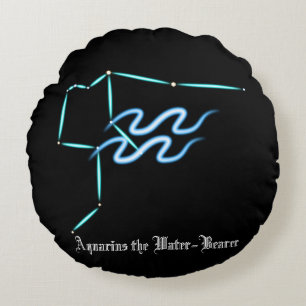 Zodiac Constellation Aquarius Rundkissen Rundes Kissen