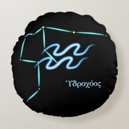 Zodiac Constellation Aquarius Rundkissen Rundes Kissen
