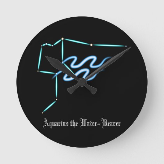 Zodiac Constellation Aquarius Runduhr Runde Wanduhr (Vorderseite)