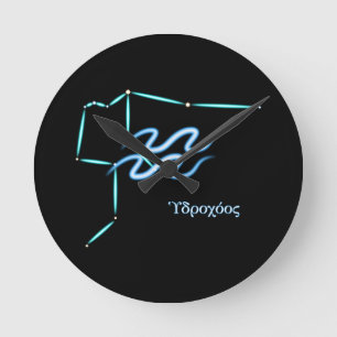 Zodiac Constellation Aquarius Runduhr Runde Wanduhr