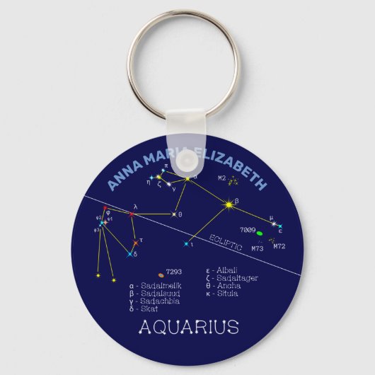Zodiac Constellation Aquarius Schlüsselanhänger (Vorderseite)