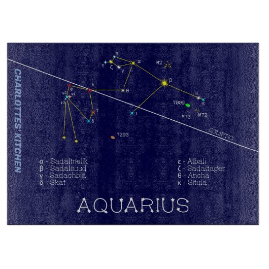 Zodiac Constellation Aquarius Schneidebrett (Vorderseite)