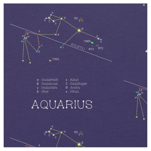 Zodiac Constellation Aquarius Stoff (Nahaufnahme)