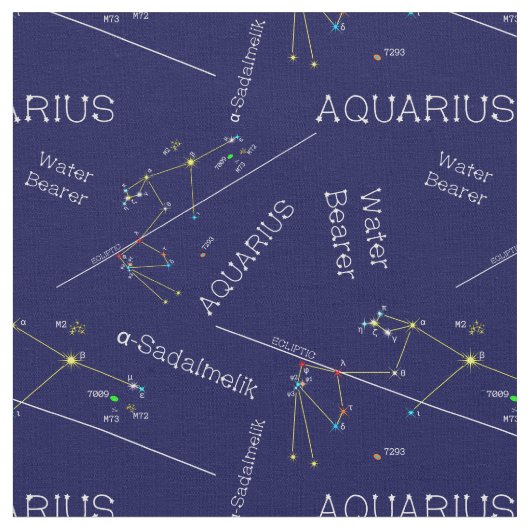 Zodiac Constellation Aquarius Stoff (Nahaufnahme)