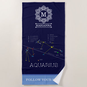 Zodiac Constellation Aquarius Strandtuch