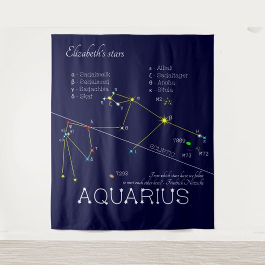 Zodiac Constellation Aquarius Wandteppich (Vorderseite)