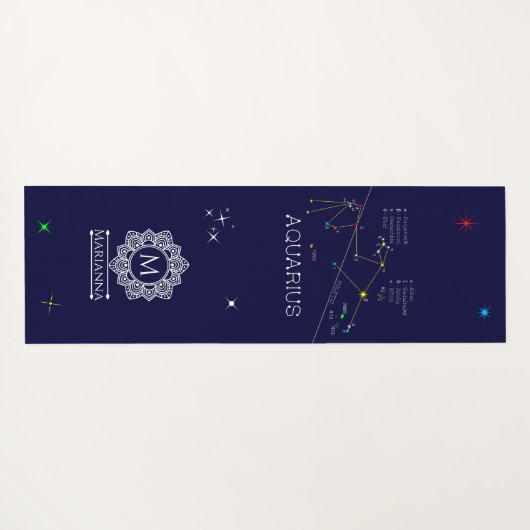 Zodiac Constellation Aquarius Yogamatte (Rückseite (Horizontal))