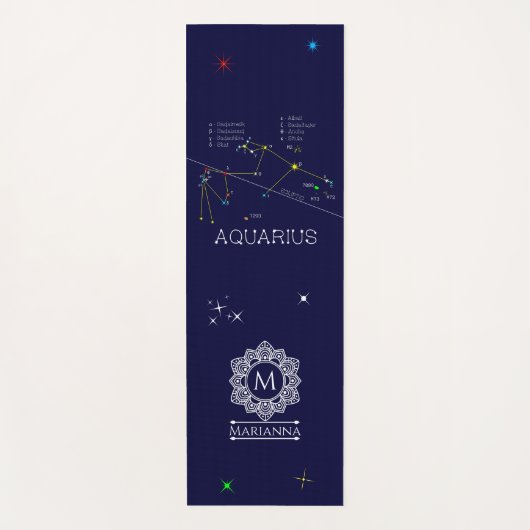 Zodiac Constellation Aquarius Yogamatte (Vorderseite)