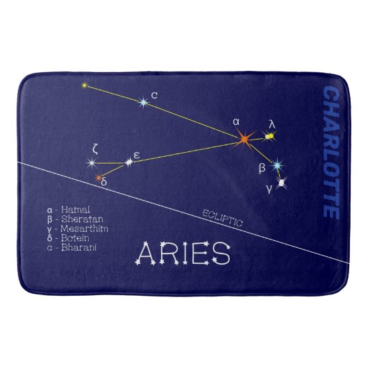 Zodiac Constellation Aries Badematte (Vorderseite)