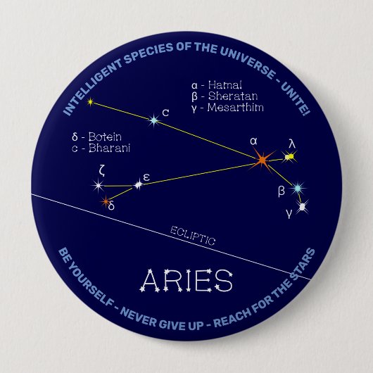 Zodiac Constellation Aries Button (Vorderseite)