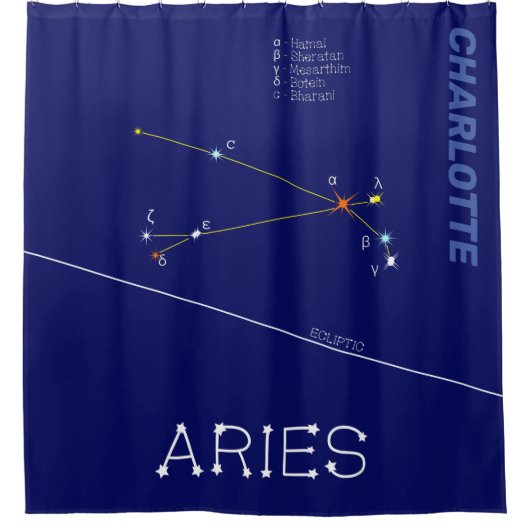 Zodiac Constellation Aries Duschvorhang (Vorderseite)