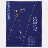Zodiac Constellation Aries Fleecedecke (Vorderseite)
