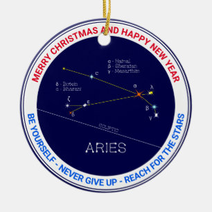 Zodiac Constellation Aries Keramik Ornament