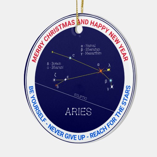 Zodiac Constellation Aries Keramik Ornament (Links)