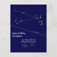 Zodiac Constellation Aries Postcard