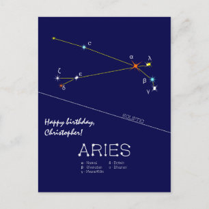 Zodiac Constellation Aries Postcard Postkarte