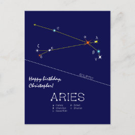 Zodiac Constellation Aries Postcard Postkarte