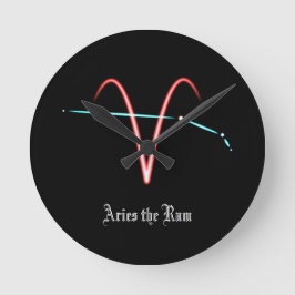 Zodiac Constellation Aries Round Clock Runde Wanduhr