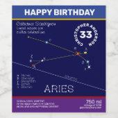 Zodiac Constellation Aries Weinetikett (Einzelnes Label)