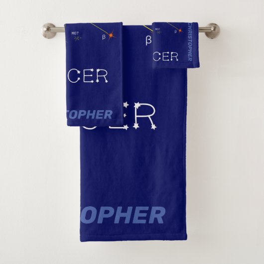 Zodiac Constellation Cancer Badhandtuch Set (Insitu)
