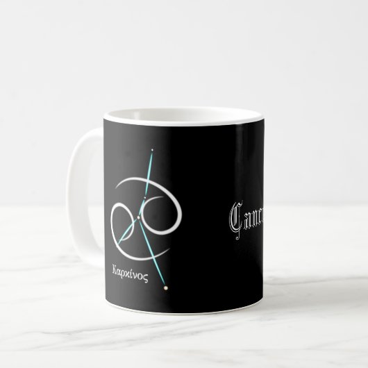 Zodiac Constellation Cancer Coffee Tasse (Vorderseite Links)