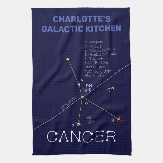 Zodiac Constellation Cancer Geschirrtuch (Vertikal)