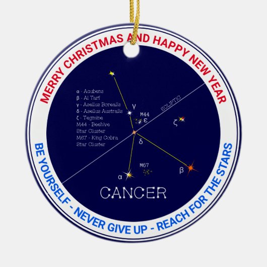 Zodiac Constellation Cancer Keramik Ornament (Vorne)
