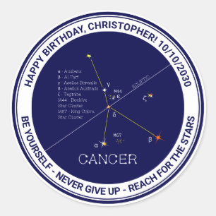 Zodiac Constellation Cancer Runder Aufkleber