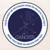 Zodiac Constellation Cancer Runder Pappuntersetzer (Vorderseite)