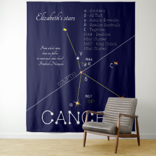 Zodiac Constellation Cancer Wandteppich