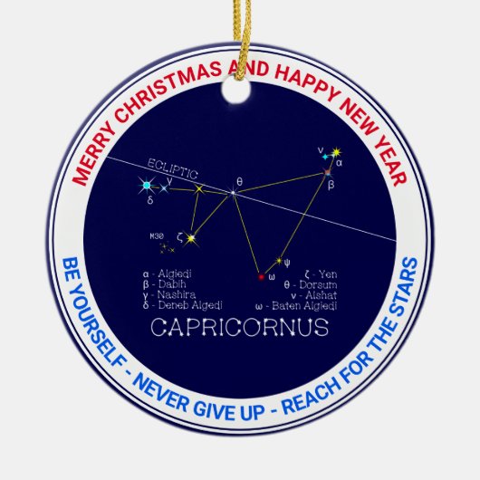 Zodiac Constellation Capricornus Keramik Ornament (Vorne)