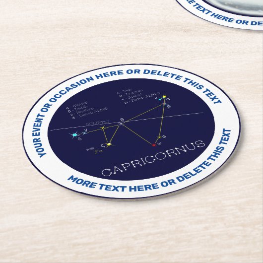 Zodiac Constellation Capricornus Runder Pappuntersetzer (Angewinkelt)