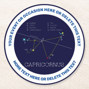 Zodiac Constellation Capricornus Runder Pappuntersetzer