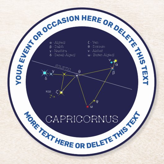 Zodiac Constellation Capricornus Runder Pappuntersetzer (Vorderseite)