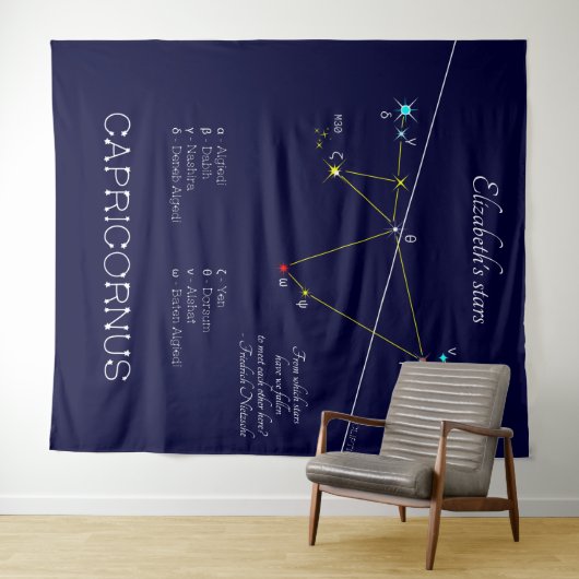 Zodiac Constellation Capricornus Wandteppich (Beispiel (Horizontal))