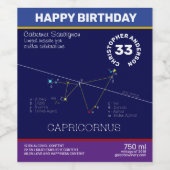 Zodiac Constellation Capricornus Weinetikett (Einzelnes Label)