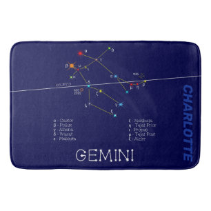 Zodiac Constellation Gemini Badematte
