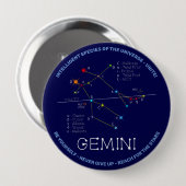 Zodiac Constellation Gemini Button (Vorne & Hinten)