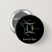 Zodiac Constellation Gemini Button (Vorne & Hinten)
