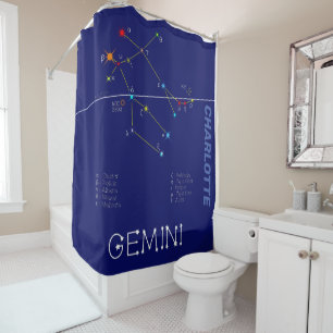 Zodiac Constellation Gemini Duschvorhang