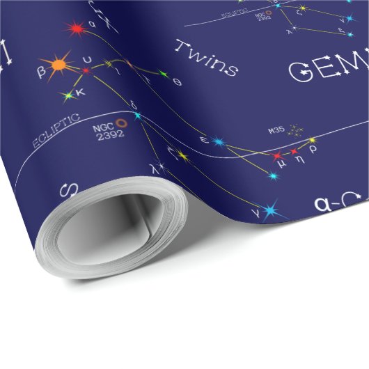 Zodiac Constellation Gemini Geschenkpapier (Rolleneckpunkt)