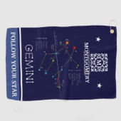 Zodiac Constellation Gemini Golfhandtuch (Horizontal)